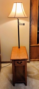 Oak Side TableLamp Combo