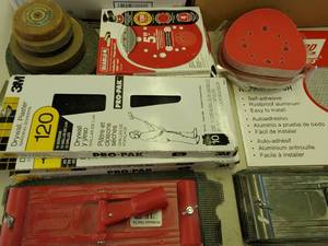 Large Woodworking Sanding Barrels Discs Pads Paper Lot