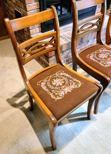 Vintage Needlepoint Chair Set