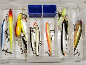 (4) Fishing Tackle Storage Organizers Containing Assorted Lures