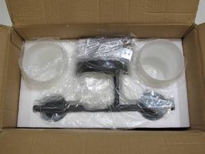 lot 733 image: Progress Lighting Replay Collection 2-Light Textured Black Etched Glass Modern Bath Vanity Light