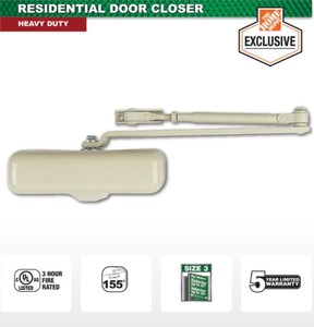 lot 726 image: 2-Pack Universal Hardware Heavy-Duty Ivory Residential Door Closer