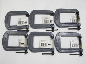 lot 739 image: 6-Pack Steel Grip 2-Inch Screw Down C-Clamps