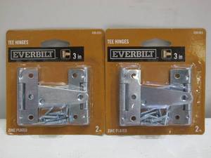 lot 751 image: 1 Case Everbilt 3 in. Zinc-Plated Door Tee Hinge - 50 Packs100 Hinges