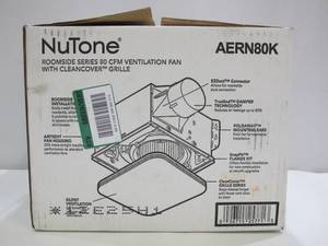 lot 757 image: Broan-NuTone Roomside Series 80 CFM Ceiling Bathroom Exhaust Fan with CleanCover AERN80K