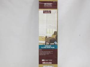 lot 766 image: Home Decorators Collection White Cordless Room Darkening 2 in. Faux Wood Blind for Window - 36 in. W x 48 in. L