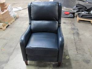 lot 701 image: Jayden Creation Hyde Navy Nailhead Genuine Cigar Leather Recliner RCLB0052-NAVY