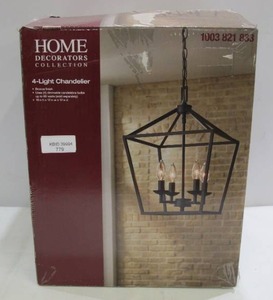 lot 779 image: Home Decorators Collection Weyburn 4- Light Bronze Caged Chandelier