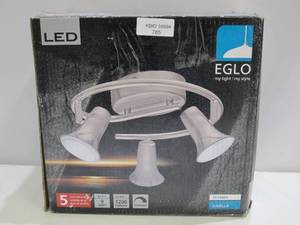 lot 785 image: EGLO Jumilla 11.42 in. W 3-Light Matte Nickel Dimmable Integrated LED Track Lighting Kit with Adjustable Heads