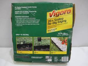 lot 790 image: Vigoro 20 ft. x 2.25 in. Black Scalloped Polyethylene No-Dig Edging Landscape Kit