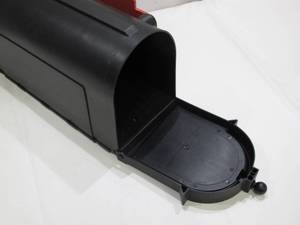 lot 804 image: Gibraltar Mailboxes Parsons Medium Sized Plastic Post Mount Mailbox with Flag - Black