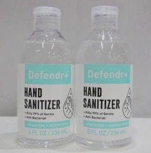 lot 829 image: 1 Case Defendr Anti Bacterial Hand Sanitizer - 24 Bottles - 8 oz Each