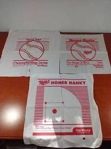 3 Minnesota Twins Homer Hankies - Includes 1987 & 1991