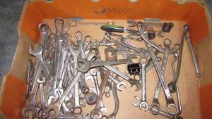 lot 38 image: Lot of Misc Wrenches and Tool Belt