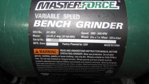 lot 39 image: Master Force 8 Bench Grinder