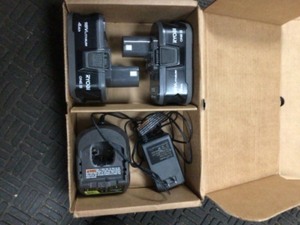 lot 26 image: RYOBI ONE 18V Lithium-Ion 4.0Ah Battery (2-pack) and Charger Kit