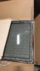lot 53 image: Hampton Bay Commercial Gray Square Wicker Outdoor Patio Coffee Table with Glass Top