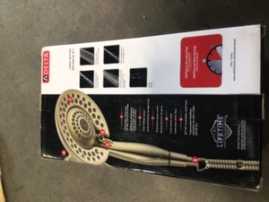 lot 60 image: Delta In2ition Two-in-One 5-Spray 6.8 in. Dual Wall Mount Fixed and Handheld Shower Head in Champagne Bronze