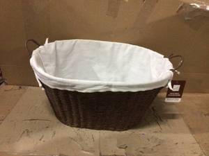 Paper Rope with Lining & Handles Stained Laundry Basket by Household Essentials Customer Returns See Pictures