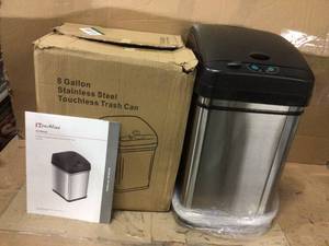 8 Gal. Pet-Proof Stainless Steel Sensor Trash Can with AbsorbX Odor Filter System by iTouchless Custiomer Returns See Pictures