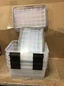 19 Qt. WEATHERTIGHT Storage Box in Clear (5-Pack) by IRIS Customer Returns See Pictures