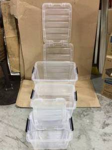 19 Qt., 31.75 Qt., and 54 Qt. Stack and Pull Storage Box in Clear by IRIS Customer Returns See Pictures