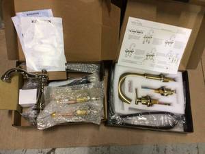 Lot of 2 American Classic 8 in. Widespread 2-Handle Bathroom Faucet in Polished Nickel by Kingston Brass Customer Returns See Pictures
