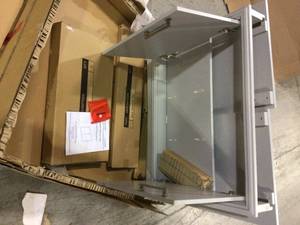 Hillcroft 36 in. W x 21.5 in. D x 34 in. H Bath Vanity Cabinet without Top in Light Gray by Glacier Bay Customer Returns See Pictures