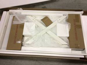 Rectangular White Wood Tray Top Coffee Table (40 in. W x 18 in. H) by StyleWell Customer Returns See Pictures
