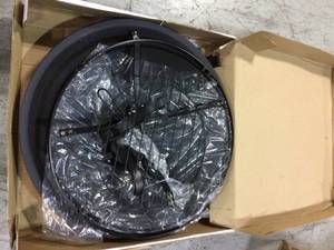 Sadler 30 in. x 19 in. Round Steel Wood Burning Fire Pit in Rubbed Bronze by Hampton Bay Customer Returns See Pictures
