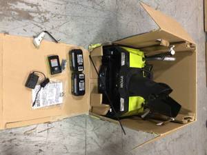 40V Brushless 20 in. Cordless Electric Single Stage Snow Blower with 5.0 Ah Battery and Charger by RYOBI Customer Returns See Pictures