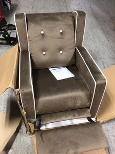 Odelia Mocha Microfiber Swivel Gliding Rocker Recliner by Naomi Home Customer Returns See Pictures