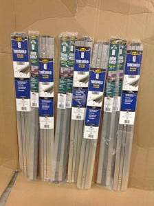 Lot of 3-34 in. x 36 in. Aluminum Deluxe Low-Rug Vinyl-Sealed Threshold by M-D Building Products Customer Returns See Pictures