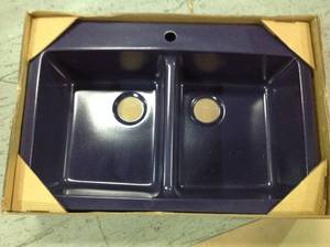 Waterbrook Dual Mount Composite Granite 33 in. 1-Hole Double Bowl Kitchen Sink in Black by Mont Blanc Customer Returns See Pictures