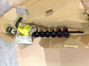 ONE HP 18V Brushless Cordless Earth Auger with 6 in. Bit with 4.0 Ah Battery and Charger by RYOBI Customer Returns See Pictures