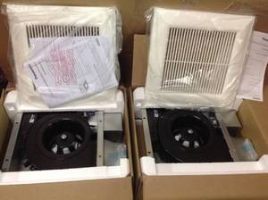 Lot of 2 WhisperValue DC Pick-A-Flow 50, 80 or 100 CFM Ceiling or Wall Low Profile Housing Depth Energy Star Bath Exhaust Fan by Panasonic Customer Returns See Pictures