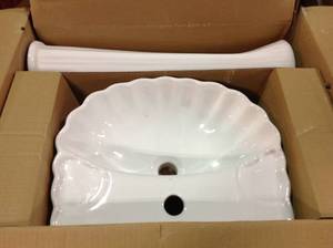 Brielle Pedestal Combo Bathroom Sink in White by Foremost  Customer Returns See Pictures