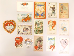 Lot of Antique and Vintage Valentines Postcards etc.