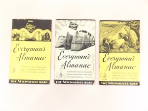 1941, 1943, and 1945 Milwaukee St. Paul Railroad Everymans Almanac