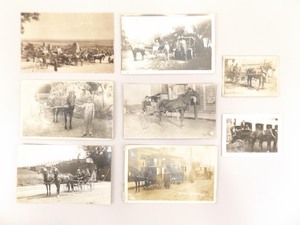 Lot of Antique Real Photo Postcards (RPPC) and Photos of Horse and Buggy