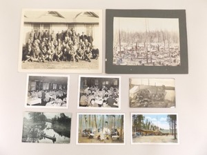 Lot of 3 Antique Real Photo Postcards (RPPC) 10x8 Photos, etc. of Camp Life