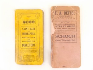 1901 and 1916 Antique Minnesota Street Car Schedule Maps