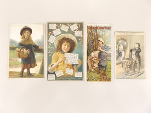4 Antique Trade Cards of Misc Products