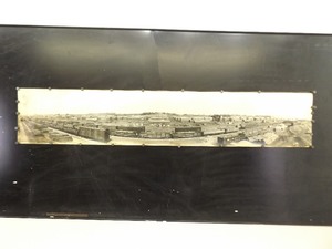 LARGE 53 Antique 1917 Panoramic Photo of Camp Dodge IA Railroad Yard