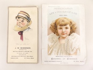 2 Antique Banking and Insurance Trade Cards
