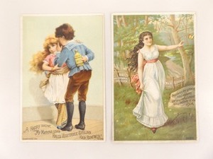 2 Antique Hair Renewer Trade Cards