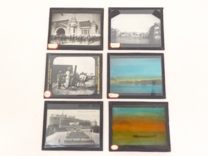 6 Antique Military Themed 4x3 Magic Lantern Glass Slides