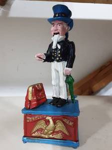 Cast Iron Uncle Sam Mechanical Bank