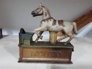 Cast Iron Mechanical Bank Trick Pony