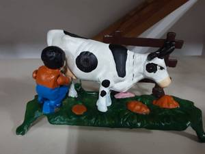 Cast Iron Mechanical Bank Boy Gets Kicked Over